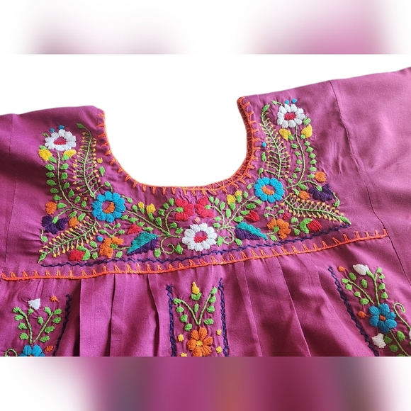 Embroidered Maroon Dress - Picture 6 of 7